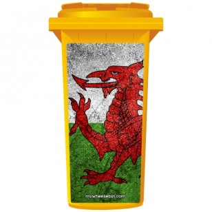 Sparkling Welsh Dragon Wheelie Bin Sticker Panel